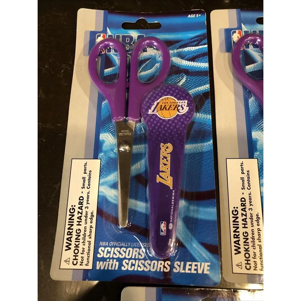 Lot‎ Of 3 LA LOS ANGELES LAKERS NBA BASKETBALL SCISSORS & PROTECTIVE SLEEVE CASE